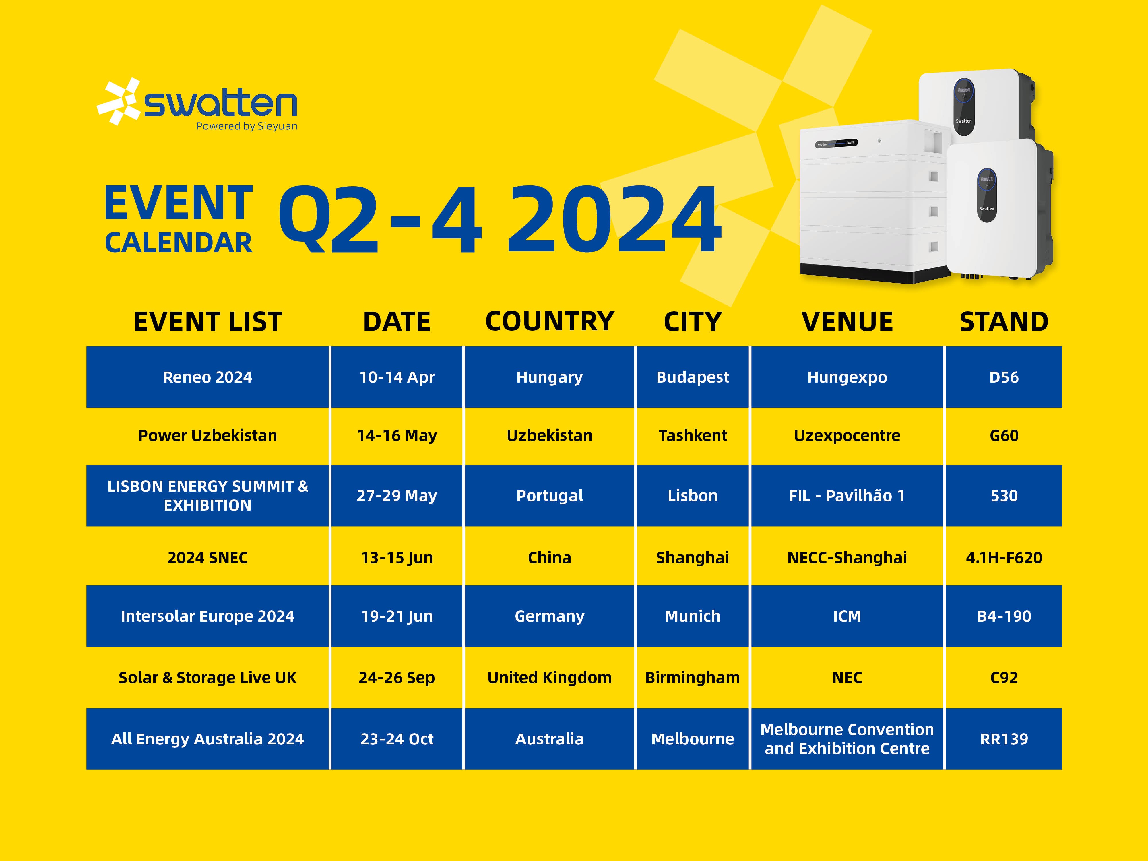 Swatten Messekalender Q2-2024