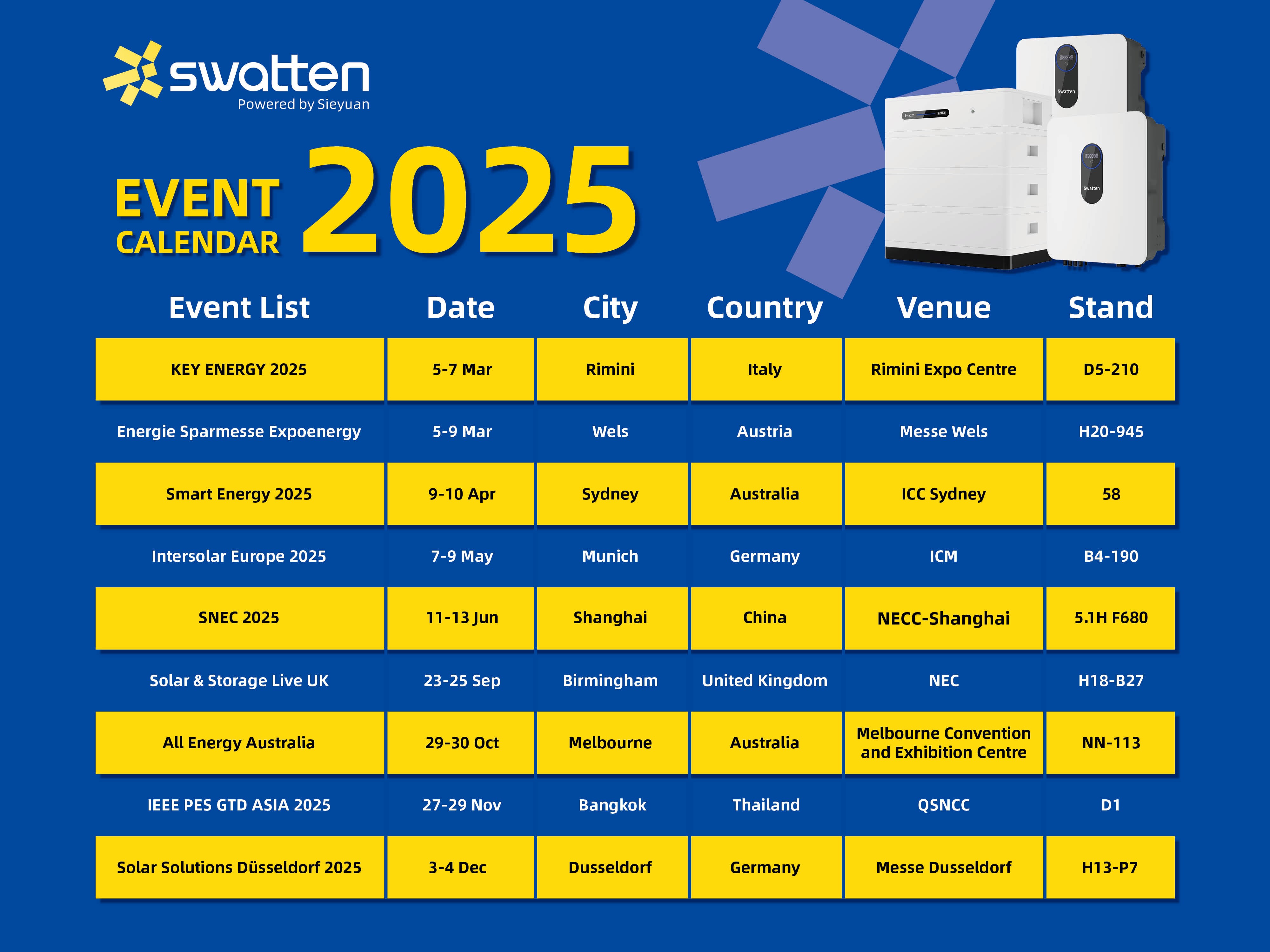 Swatten Messekalender 2025